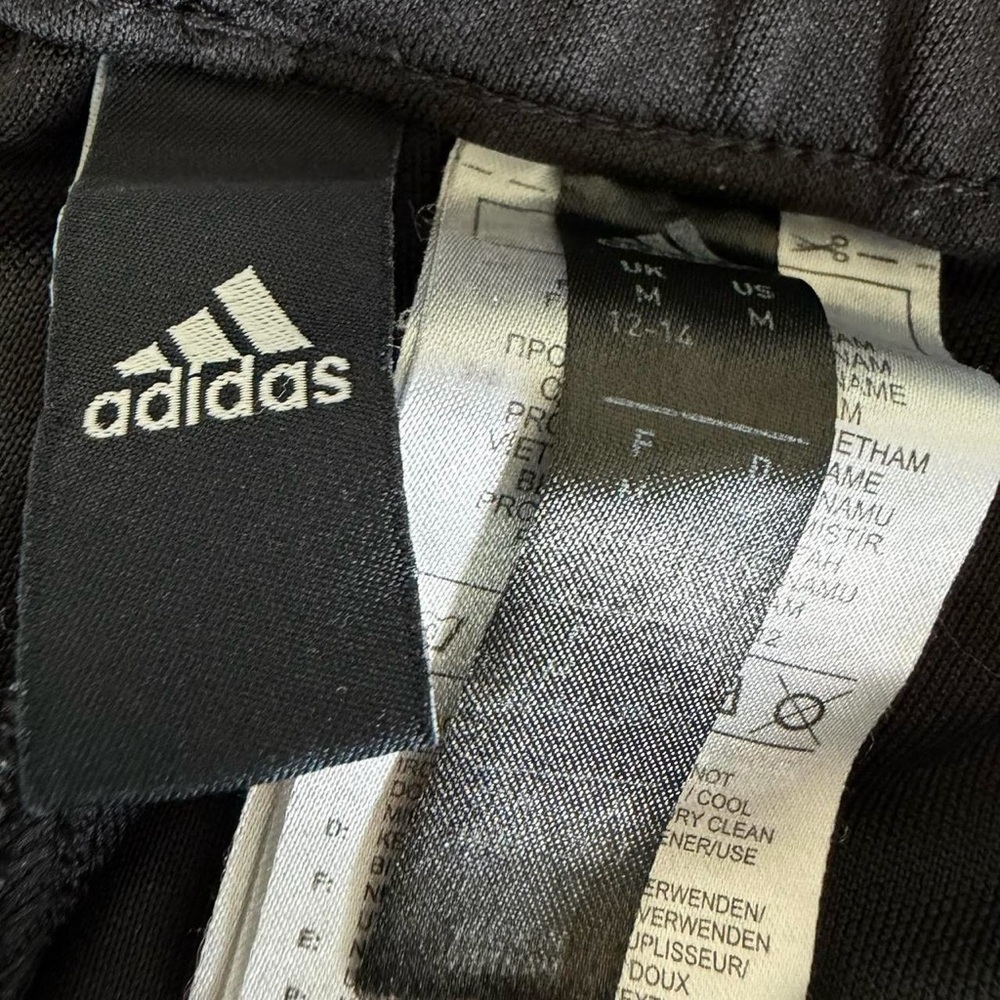 adidas kids Black & White Signature Three-Stripe Track pants medium - Picture 6 of 6
